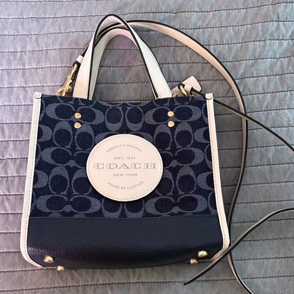 Coach Navy and Cream Tote Bag - Picture 1 of 5